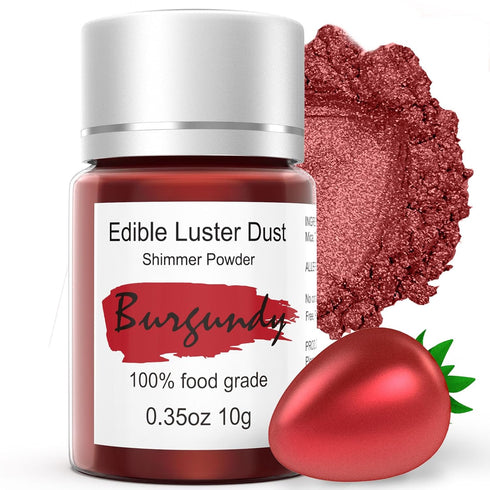 Burgundy Luster Dust Edible for Cakes Cocktails 10g Colaele Edible Shimmering Dust
