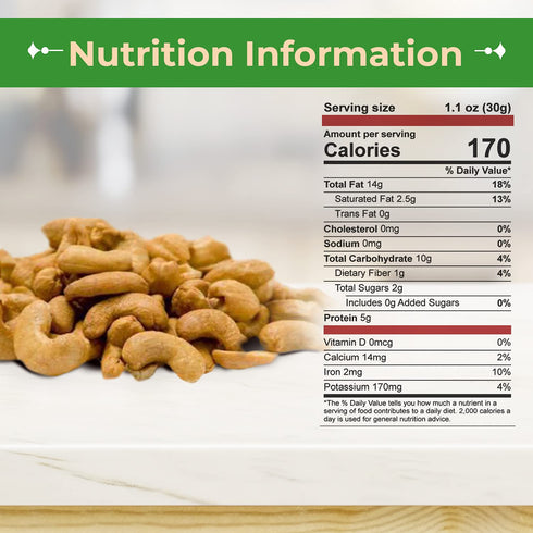 2 (LB). Sincerely Nuts Whole Cashews - Roasted and Unsalted | High in Protein Everyday Healthy Snack - Rich