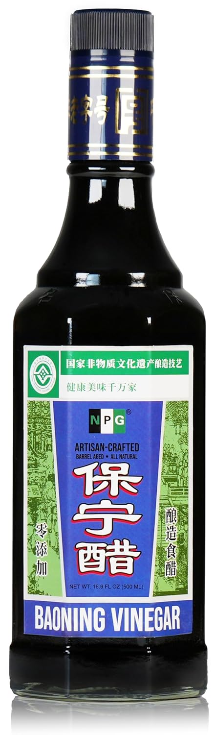 NPG Baoning Vinegar 16.9 Fl Oz, Barrel Aged Black Rice Vinegar, Authentic