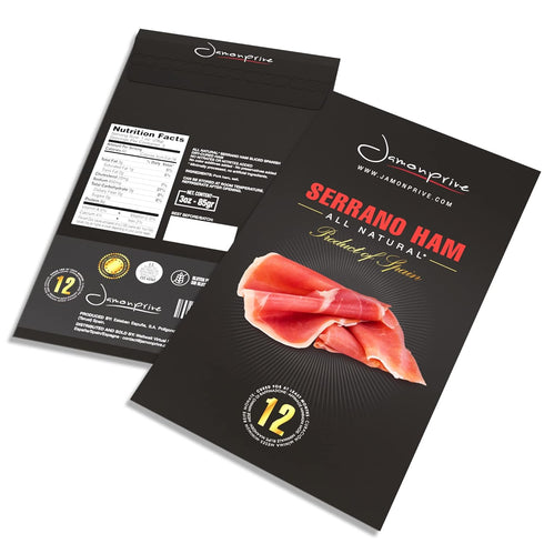 (3oz) (3 oz Pack 1 Spanish Serrano Ham Sliced Dry-Cured - Spanish Jamon Serrano with NO Nitrates or Nitrites all