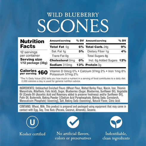 Sticky Fingers 15.0 (Pack 6) Bakeries Bulk Scone Mix: Just Add Water Scone Mixes (Wild Blueberry), Ounce