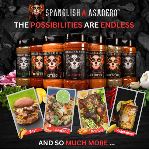 5oz Spanglish Asadero Signature All Purpose Spice | Mexican Seasoning for Steak, Chicken, Pork, Lamb, and Elote | Low