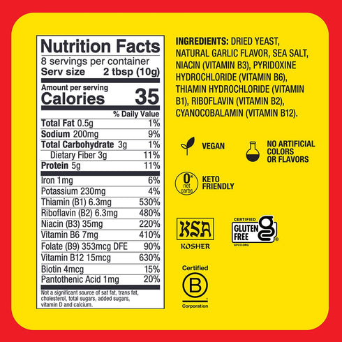 3oz 12oz Bragg Nutritional Yeast Roasted Garlic Seasoning + Bragg Nutritional Yeast Seasoning