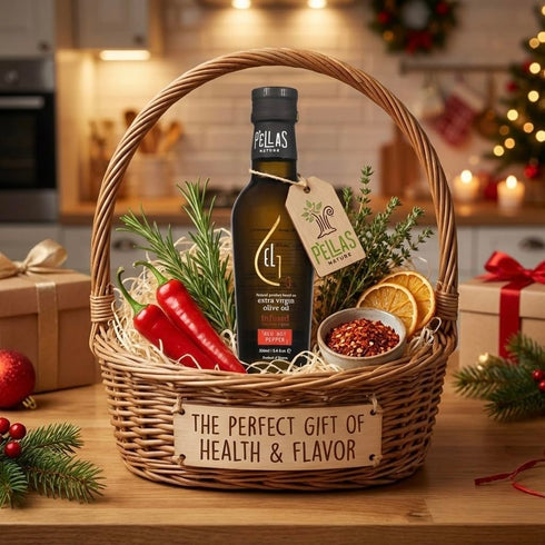 250 ml (8.5 oz.) Pellas Nature, Organic Red Pepper Infused Greek Extra Virgin Olive Oil, Award Winning, Finishing Oil