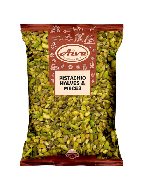 Aiva California Pistachios Halves and Pieces, Pista Raw Unsalted (1 LB) Bulk