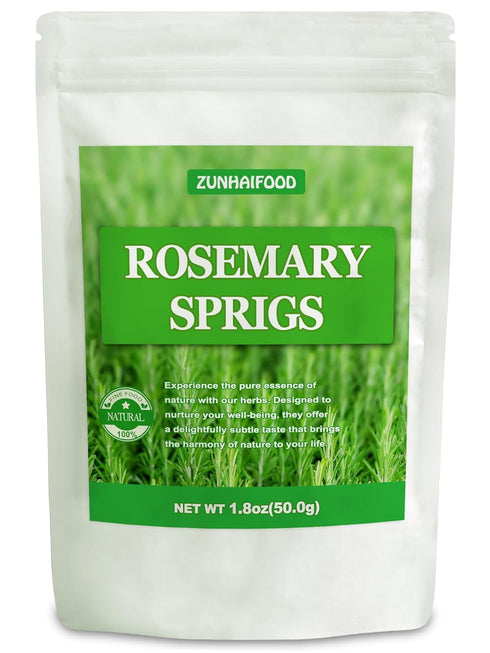 Zunhai Food Dried Rosemary Sprigs, 1.8oz (50g) | 100% Natural Rosemary Herb for Cooking,