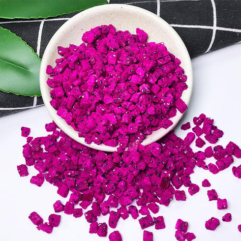 JLecker 3.52oz/100g, Freeze Dried Dragon Fruit Cubes for Drinks Dehydrated Dragonfruit (Pitaya) Chunks for Smoothies