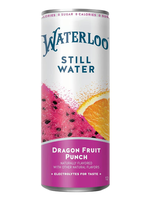 12 Oz (Pack 12) Waterloo Still Water, Dragon Fruit Punch Naturally Flavored Purified Water | Fl Cans of Zero Calories