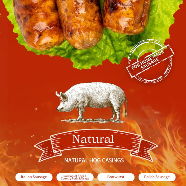1.0LBS 100% Natural Hog Casings for Home Make Sausage, Makes 70 LBS