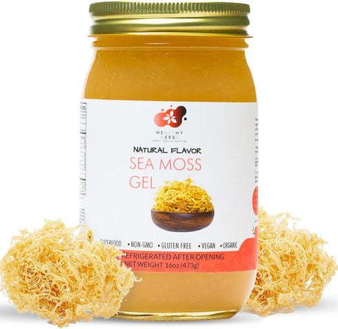 Healthy Herbs Sea Moss Gel (Natural) Wildcrafted from Jamaican St Lucia Gold