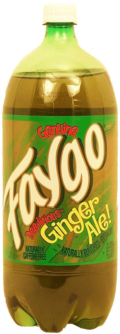 Faygo ginger ale soda, extra dry, 2-liter plastic bottle