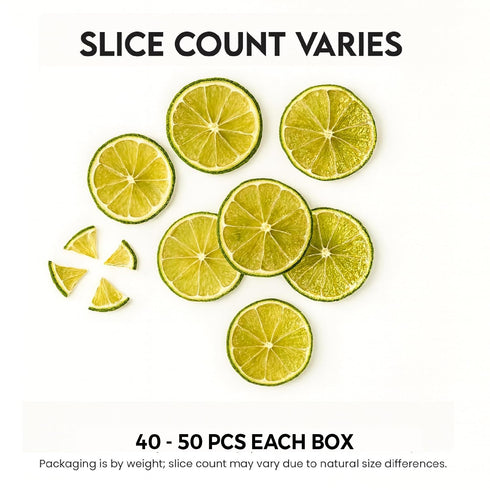 3oz/85gm 40 50 Dried Lime Slices to Pcs, Citrus Dehydrated Fruit For Cocktails, Limes For Cocktail and Decor, Cocktail
