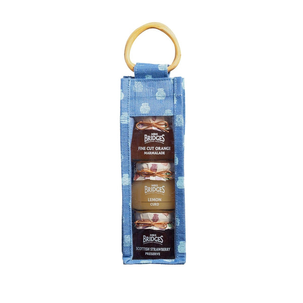 Mrs Bridges Tall Triple Gift Set, Strawberry Preserve with Champagne, Lemon Curd