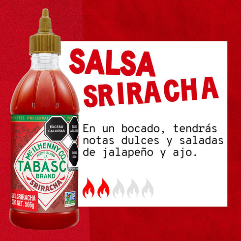20 Oz (Pack 2) TABASCO Brand Sriracha Sauce, Medium Hot Sauce, Easy-to-Squeeze Bottle, Thai-Style with Louisiana Twist