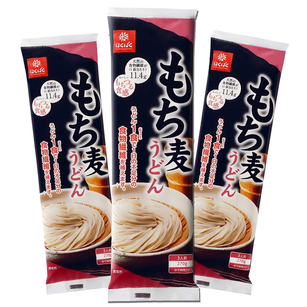 Hakubaku Mochimugi Udon noodle with Dietary Fiber from barley, 9.5 oz -