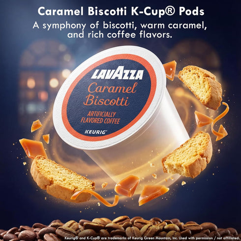 Pack 40 Count (Pack 2) Lavazza Flavored K-Cup Coffee Pods Variety for Keurig - Dessert Inspired Tiramisu & Caramel