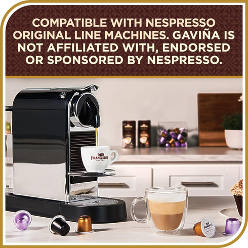 Pack 50 4 Don Francisco's and Cafe La Llave Espresso Capsule Variety - Recyclable Aluminum Pods Compatible