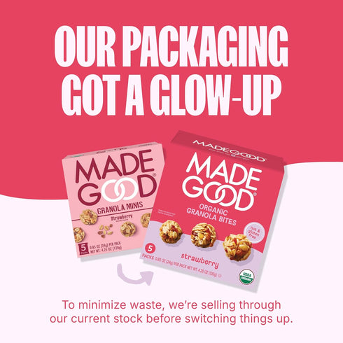 5ct 0.85oz MadeGood Organic Strawberry Granola Bites, x