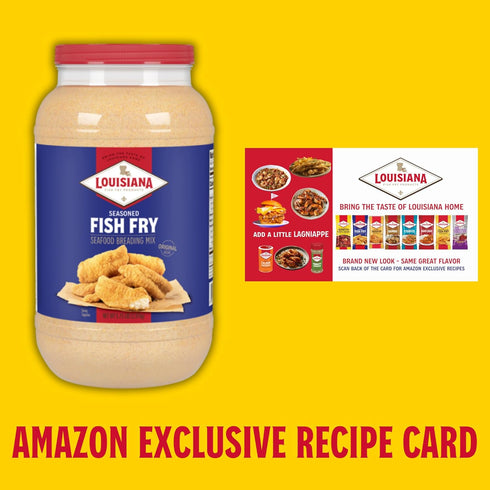 1 (Pack 1) Set) Louisiana Fish Fry Seasoned Fish Fry Seafood Breading Mix Gallon of - Season and Cook All Your Fish