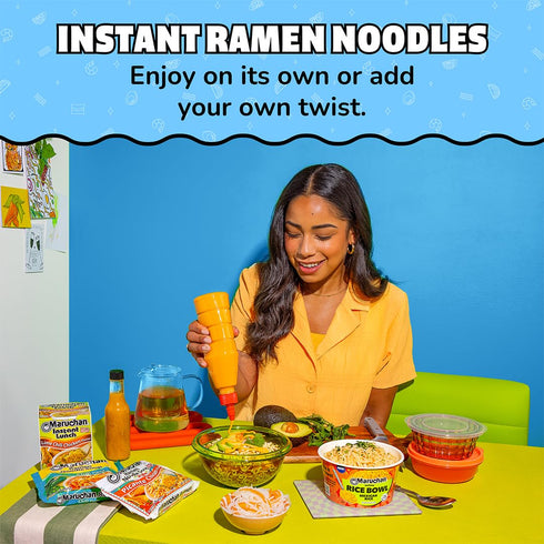3 Oz. (24 Pack) Maruchan Ramen Noodle Soup, Less Sodium Chicken Flavor Japanese-Style Instant Noodles, Quick & Easy