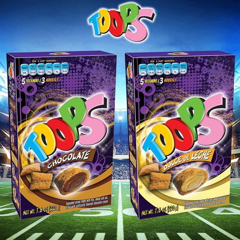 220g 7.8Oz 220g 7.8Oz (2 Pack 15.6Oz Toops Bundle Cereal filled with Chocolate Cream / + Cereal filled with Dulce de