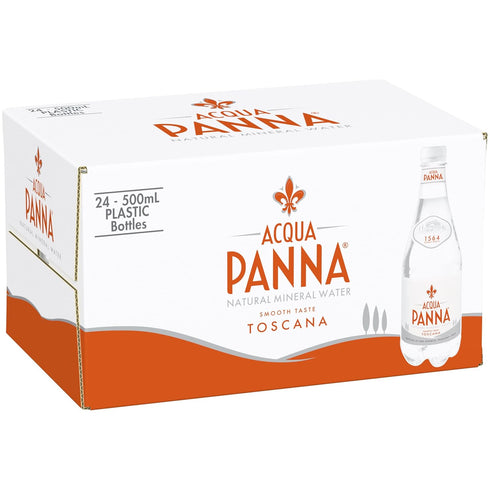 16.9 Oz. Pack 24 Acqua Panna Natural Spring Water, Fl. Plastic Bottles