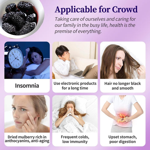 Mulberries Mulberries Mulberry 280g/10oz Premium Dried Black Dried Black Tea Herbal Tea No Sugar Added & No Additives