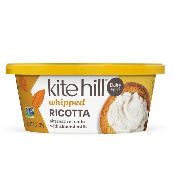 Kite Hill Whipped Almond Milk Ricotta Cheese Alternative, 8 Ounces, Dairy Free, Gluten Free,