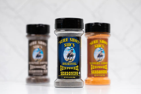 Sure Shot Sid’s Gunpowder Seasoning - Famous BBQ Rub Powder for Beef, Steak, All-Purpose Seasoning Blend