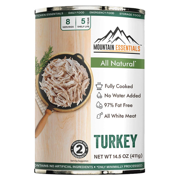 MOUNTAIN ESSENTIALS All Natural Canned Turkey 14.5 oz 14g Protein per Serving