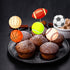Morndew 24 PCS Sports Fan Cupcake Toppers - Basketball, Baseball, Soccer, Volleyball for Theme Party Decorations