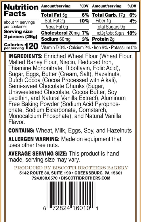 Biscotti Brothers Bakery Chocolate Hazelnut Biscottini, 10 Ounce