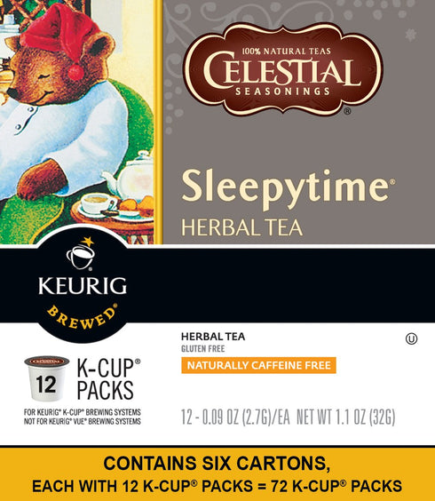 72 Count Celestial Seasonings Sleepytime Herbal Tea, Keurig Single-Serve K-Cup Pods