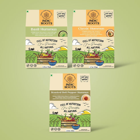 Organic Roots Hummus Hummus Indic Roots - Classic - Clean Label Fresh Wholesome Ingredients, No Chemicals or Artifical