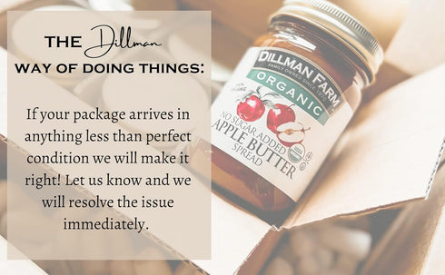 13oz (Pack 6) Dillman Farm Organic No Sugar Added Apple Butter - Keto, Gluten-Free, Non-GMO, Vegan, Kosher