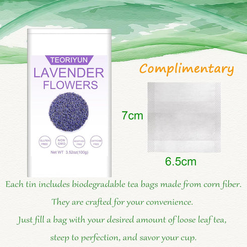 TEORIYUN 5A 100% (Lavender(4.23oz/120g)) Premium Dried Lavender Flowers Tea - Top Grade - Natural Edible Flowers