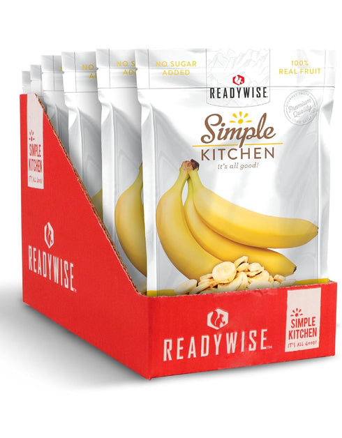 READYWISE - Simple Kitchen, Freeze-Dried Bananas, 24 Servings, Pack of 6, Vegetarian,