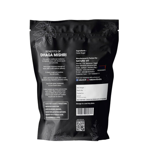 Nature Vit 900g NatureVit Dhaga Mishri, | Rock Sugar | Pure Thread Crystal | Thread Mishri | Crystal Sugar