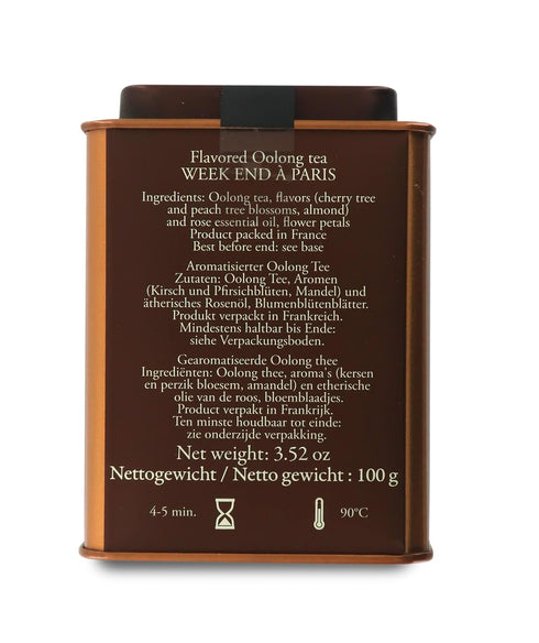 Passerini 100g 3.52oz Dammann Week-End Paris - Cherry Blossom-Flavoured Oolong Tea, / Loose-Leaf Tea in Tin, Frres