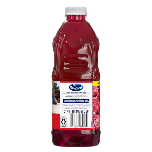 100% 64 Oz (Pack 8) Ocean Spray Juice, Cranberry, Fl Bottle