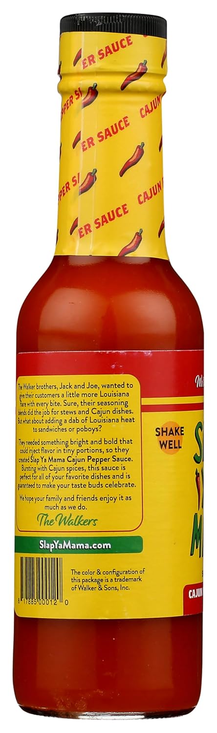 Slap Ya Mama Louisiana Style Hot Sauce, Cajun Pepper Flavor, 5 Ounce Bottle, 1 Pack