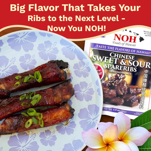 1.5 oz Packet (Pack 12) NOH Chinese Sweet & Sour Spareribs Seasoning Mix, of - Classic Chinese Sweet and Sour Sauce