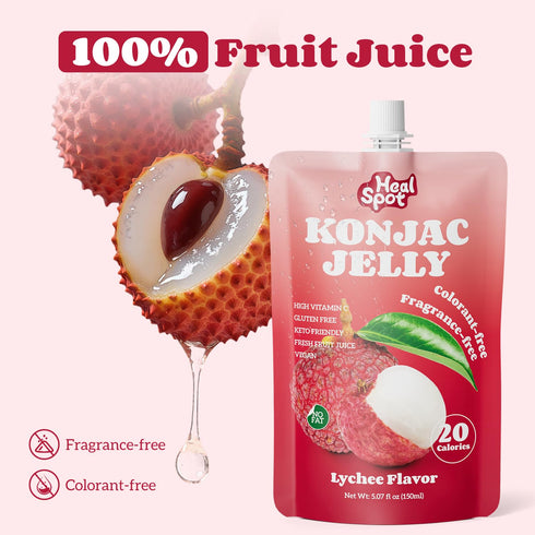 10 Healspot Real Fruit Juice Snacks Konjac Jelly with Collagen Peptides and Vitamin C, No Artificial Sweetener, Low