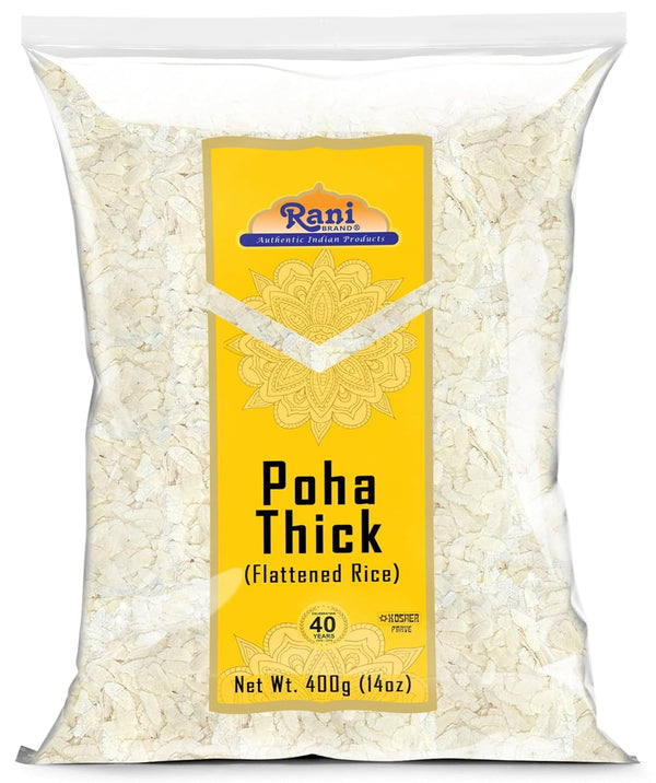 Rani Poha (Powa) Thick Medium-Cut (Flattened Rice) 14oz (400g) ~ All Natural,
