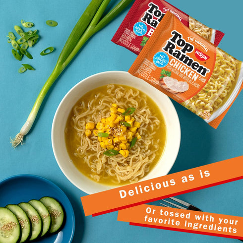 Pack, 3 (Pack 48) Nissin Top Ramen Noodles, Chicken and Beef Soup, Variety Ounce