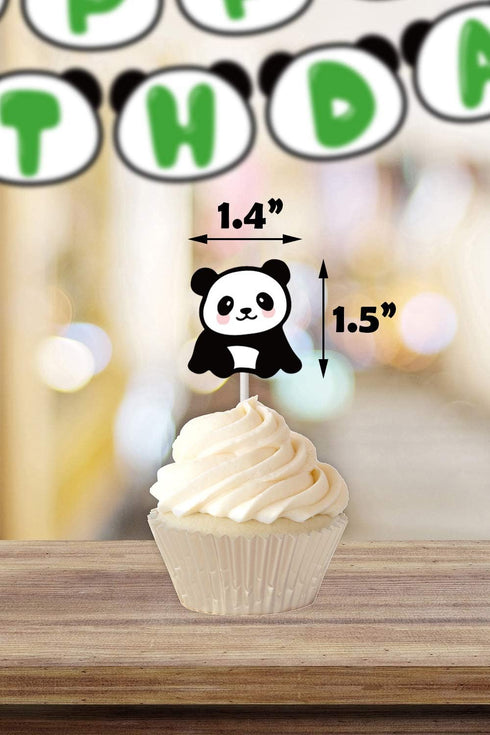 Panda Cupcake Toppers Picks, 24pcs - Birthday & Baby Shower Party Supplies