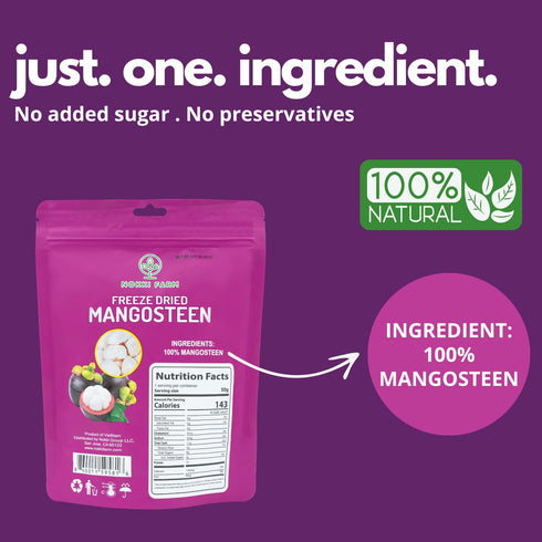 (Pack 3) NOKKI FARM Freeze Dried Mangosteen - Healthy & Exotic Tropical Fruit Snacks, No Added Sugar or Preservatives