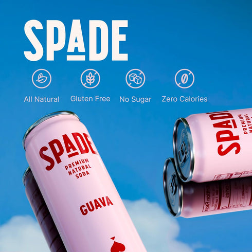 Spade Soda | Deluxe Variety + Guava, Premium All-Natural, No Sugar, No Calories, Electrolytes, Magnesium, Potassium