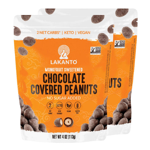 Lakanto Chocolate Covered Peanuts - Sweetened with Monk Fruit Sweetener, Keto Diet