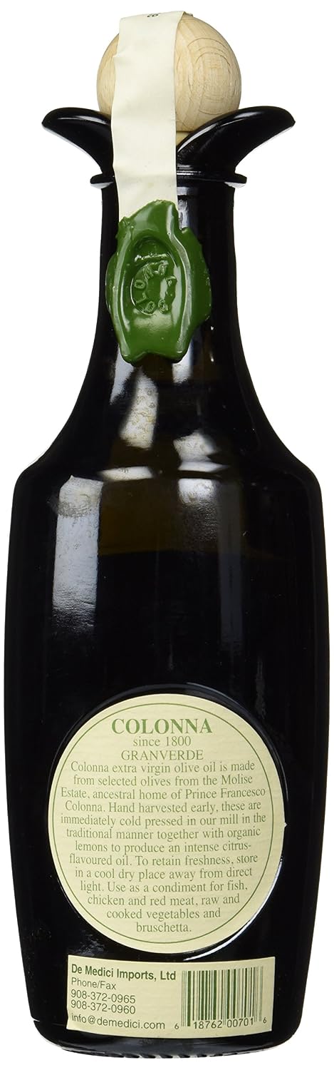 Colonna Granverde Lemons,2018 250ml (8.45 oz) Italian Cold Extracted Extra Virgin Olive Oil with Organic Sicilian